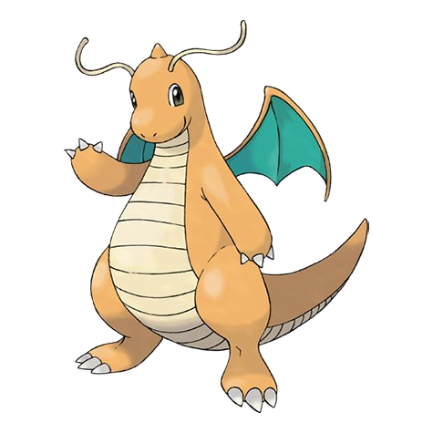 Dragonite official artwork, a strong raid and PvP Pokemon in Pokemon GO