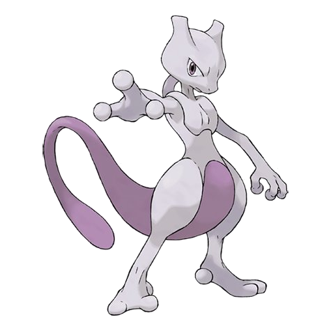 Mewtwo official artwork, a Legendary Pokemon found in five-star raids in Pokemon GO