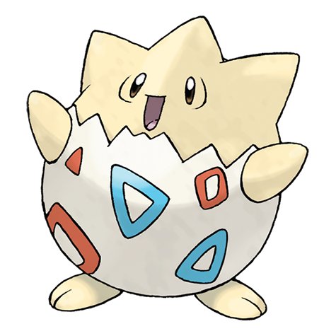 Togepi official artwork, a classic Egg-hatch Pokemon in Pokemon GO