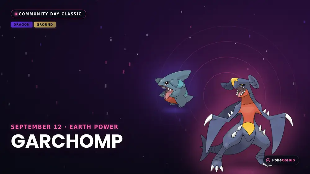 Gible evolucionando a Garchomp en el Community Day Classic de Pokemon GO