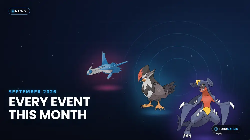 Calendario de eventos de Pokemon GO en septiembre de 2026 con temática de radar y energia